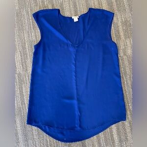 Women’s J. Crew Sleeveless Blouse Royal Blue Size 6